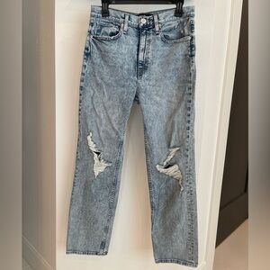 Hudson Los Angeles Denim Jeans Jade Heartbeat High Rise Rigid Straight Size 27